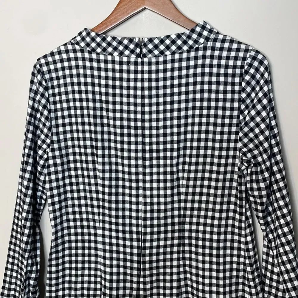 J. Crew Long-sleeve flannel funnelneck dress Size Small